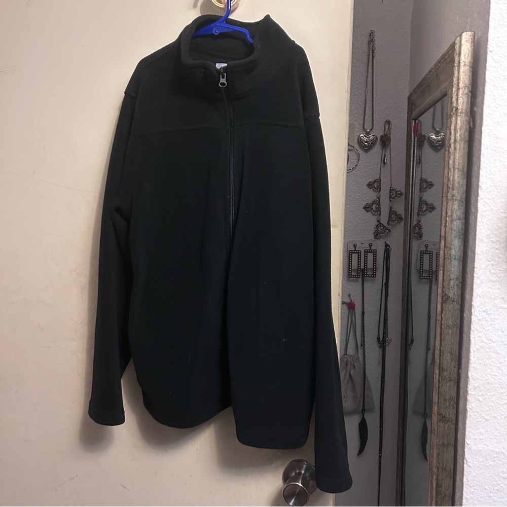 Black fleece sweater zip up kids
